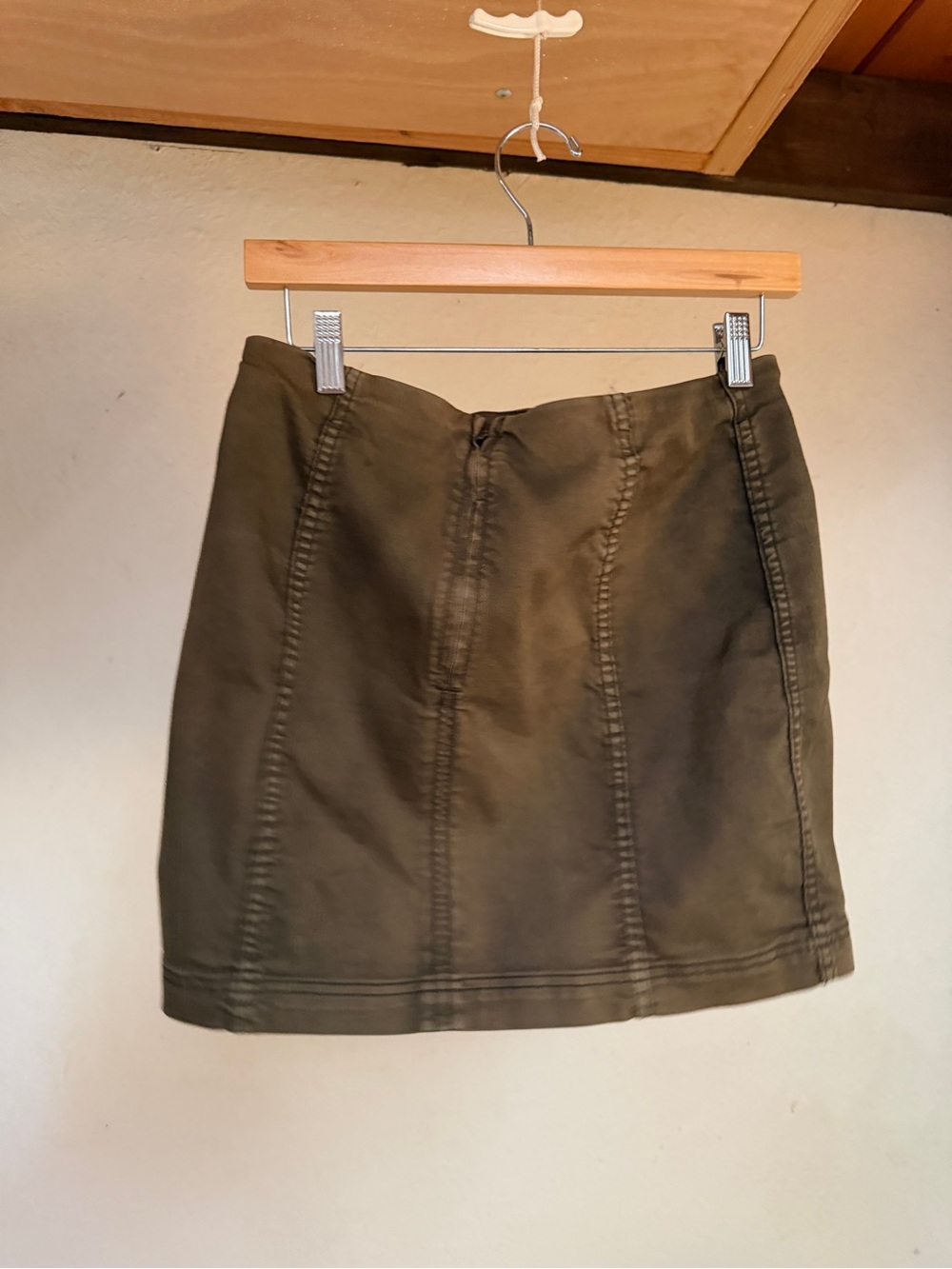 Free People Olive Panel Mini Skirt